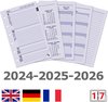 Kalpa 6236-24-25-26 Pocket Organizer Agenda Inleg 1 Week per 2 Paginas EN DE FR 2024 2025 2026
