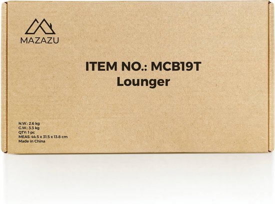 MIRA Home - Ligbed - Zonnebed - Tuinstoel - Zonnescherm - Grijs - 193x30x62