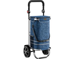 Monzana Boodschappentrolley – 56L tot 50kg/Afneembare Tas – Blauw