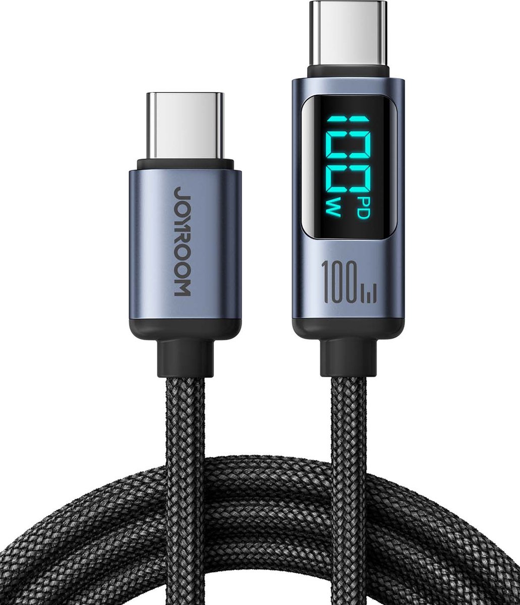 USB C Kabel - 100W - 1.2 Meter - USB C naar USB C - Geschikt voor iPhone 15, Macbook (Pro) en iPad (Pro) - Zwart