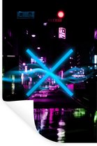 Muurstickers - Sticker Folie - Game - Neon - Gaming - Abstract - 40x60 cm - Plakfolie - Muurstickers Kinderkamer - Zelfklevend Behang - Zelfklevend behangpapier - Stickerfolie