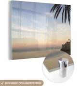 MuchoWow® Glasschilderij - Planten - Zee - Zon - 40x30 cm - Acrylglas Schilderijen - Foto op Glas