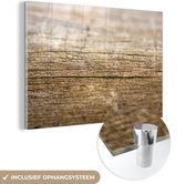 MuchoWow® Peinture sur verre 120x80 cm - Peinture sur verre acrylique - Structure d'une planche de bois - Photo sur verre - Peintures