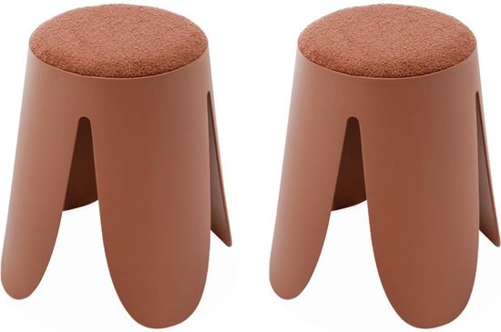 sweeek - Set de 2 tabourets empilables, niki, ø30 / 44 x h46cm