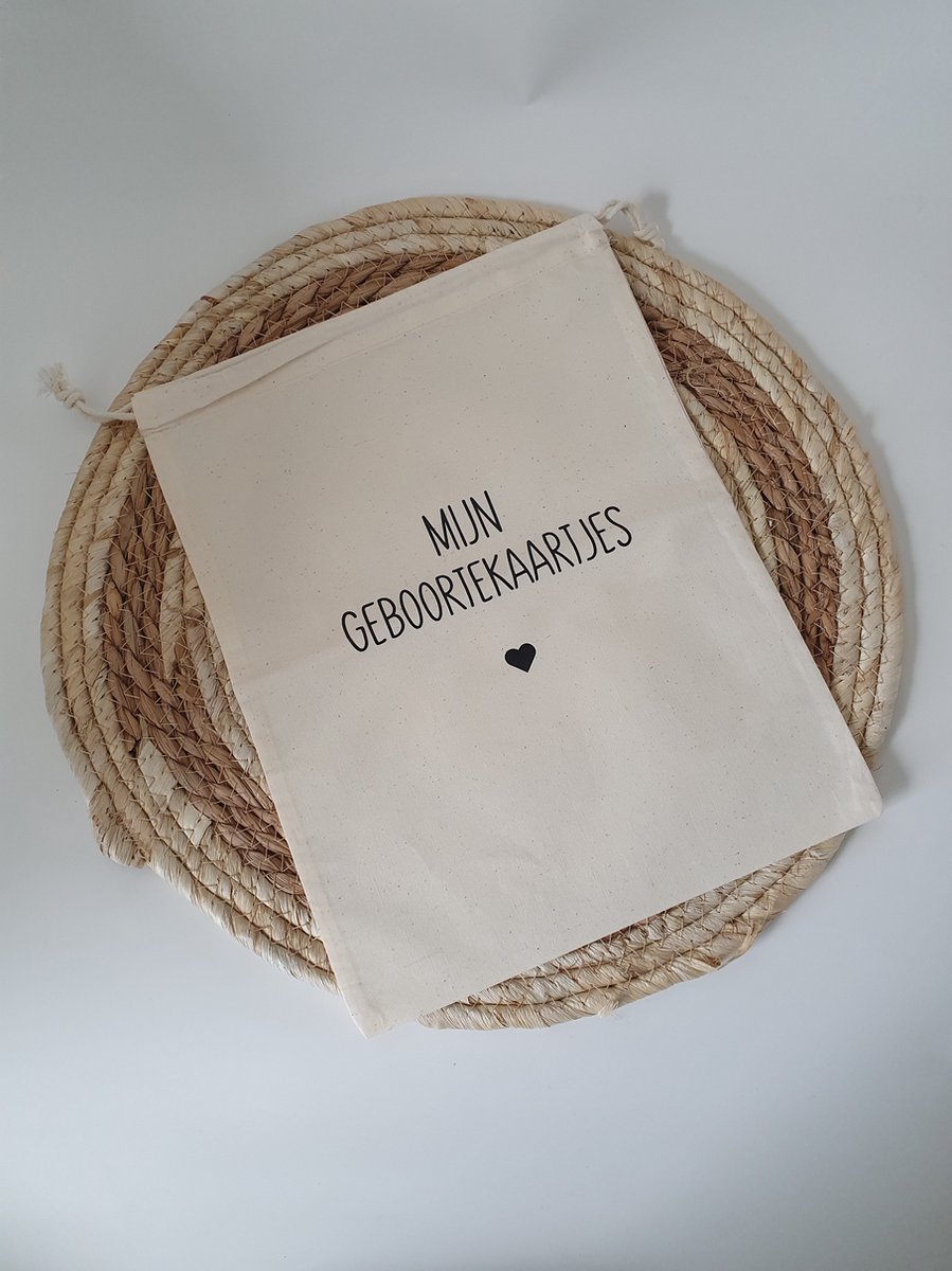 Goedkoopste Bewaarzak katoen | Mijn geboortekaartjes | Kraamcadeau | Babycadeau | Zwangerschap