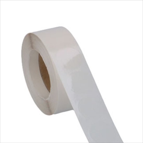 Rouleau d'autocollants ronds transparents, diamètre 25mm.