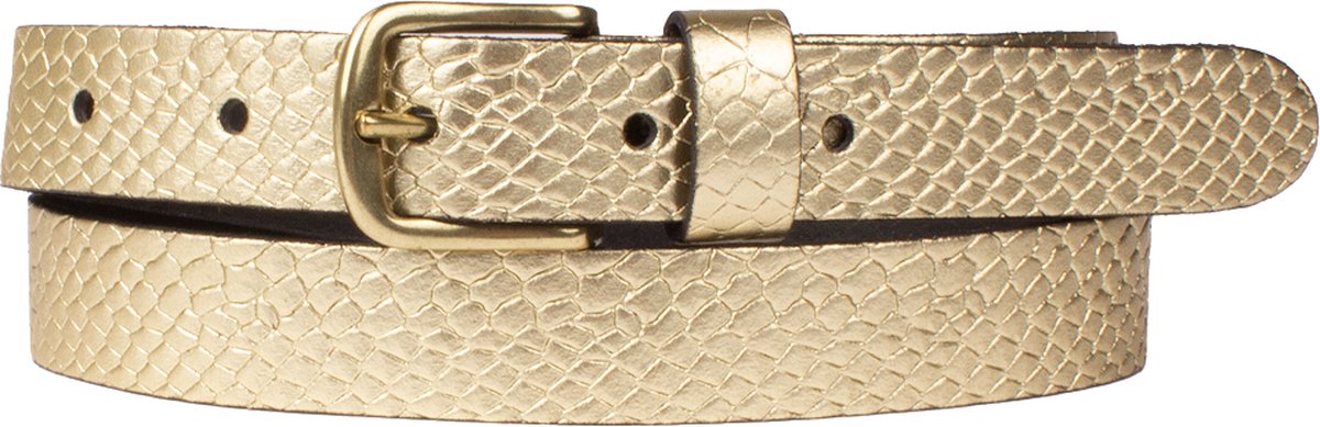 Petrol Plus Dames - Leren Riem - 115 cm - Goud - 25258