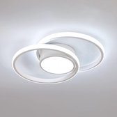 Delaveek -Dubbele cirkel LED plafondlamp- Wit- 40*28.5cm- 42W 4800LM- Koel Wit 6500K