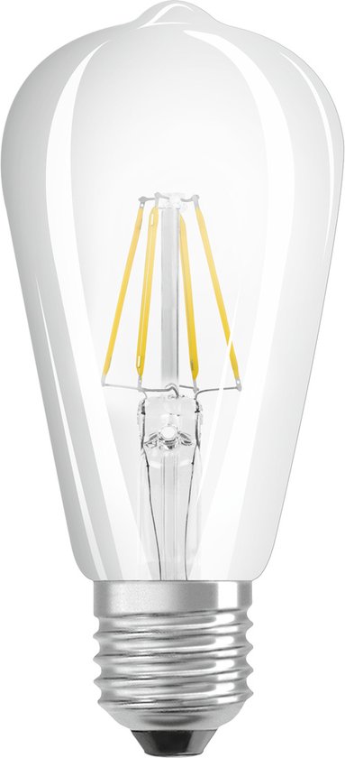 Ledvance Classic LED E27 Peer Filament Helder 5.8W 806lm - 927 Zeer Warm Wit | Beste Kleurweergave - Dimbaar - Vervangt 60W