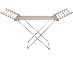 FurnStar - Adler - Droogrek - Elektrische droogrek - Verwarmde Wasrek - Droogrek met Verwarming - Elektrisch Wasrek met Verwarming - 148 x 53 x 90 cm - Grijs