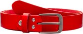 ceinture en cuir, rouge, 3 cm de large, taille 115 avec boucle en métal, ceinture pour vêtements, ceinture pour pantalon