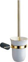 VDN Stainless Toiletborstel met houder - Toiletborstelhouder - Zwart/goud - Wc borstel met houder - Hangend