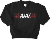 Mooie Baby Trui Sweater "Hartslag AJAX" Amsterdam Zwart/rood/wit/rood Met Lange Mouwen Warm Maat 86 Unisex