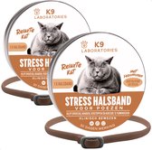 Feromonen halsband kat Bruin - 2 stuks - Antistress middel voor katten - Stress halsband - Alternatief voor Feliway verdamper