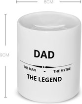 Akyol - dad the man the mythe the legend Spaarpot - Papa - de legendarische vader - vader cadeautjes - vaderdag - verjaardag - geschenk - kado - vader artikelen - 350 ML inhoud