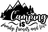 Sticker camping live - camper - carvan - tekst - quote - family friends and love