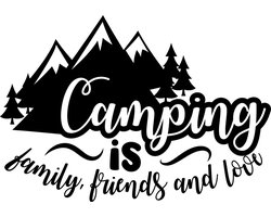 Sticker camping live - camper - carvan - tekst - quote - family friends and love