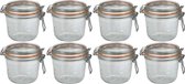 8x pots de conservation / pots de conservation avec couvercle à rabat et fermeture à clip 500 ml - pots de conservation - pots de conservation - D 10,0 cm