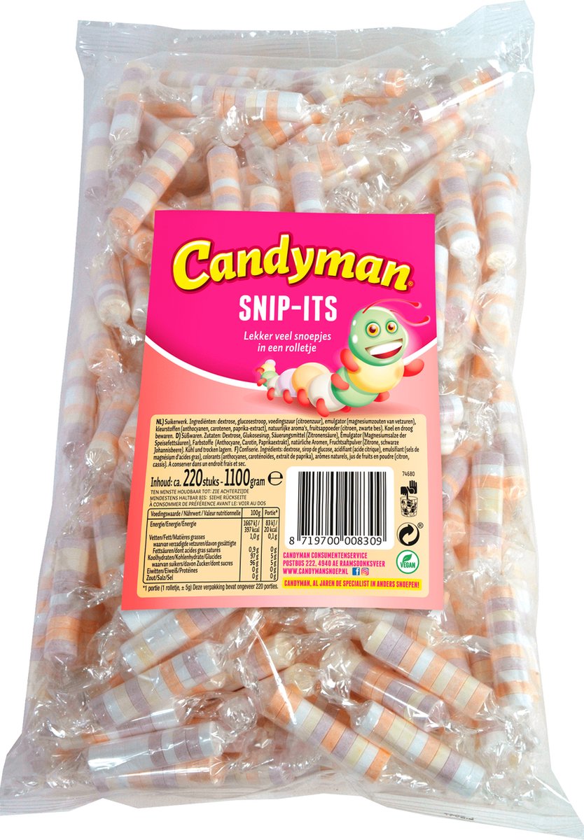 Candyman - Snipits - 220 stuks - Verpakkingsdoos 10x