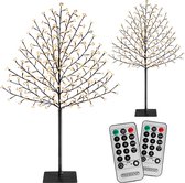 Éclairage de Noël 2x Fleur de Cerisier - 180cm Timer IP44 200 LED - Blauw