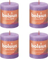 4 bougies pilier rustique Bolsius violet 68 (35 heures) Eco Shine Vibrant Violet