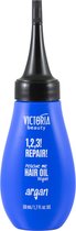 Victoria Beauty - 1,2,3! Repair! - Rescue Me Hair Oil 50ml - REPARATIE! Rescue Me haarolie - Herstel met 7 acties - Vegan - Biologische argan + Avocado- en castor oliën