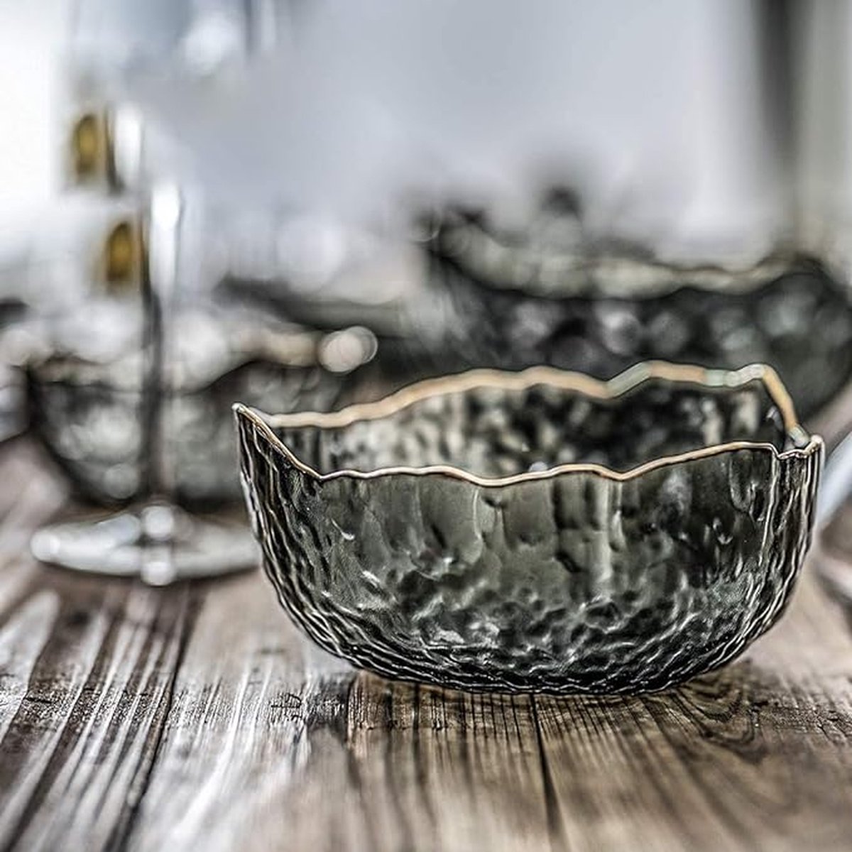 Saladeschaal Transparante Phnom Penh Glazen Kom Nordic Salade Kom Fruit en Groente Pasta Kom Thuis Dessert Bowl Salade Mengkom (Color : A2pc, Size : S