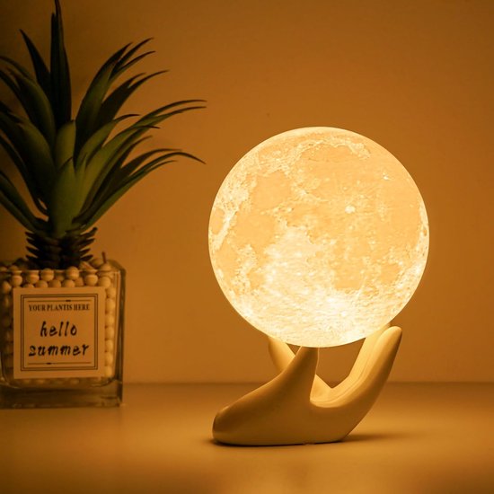 Maanlamp - Dimbaar Oplaadbaar Nachtlampje voor Sfeervolle Decoratie - Romantische Verlichting voor Ontspannen Sfeer