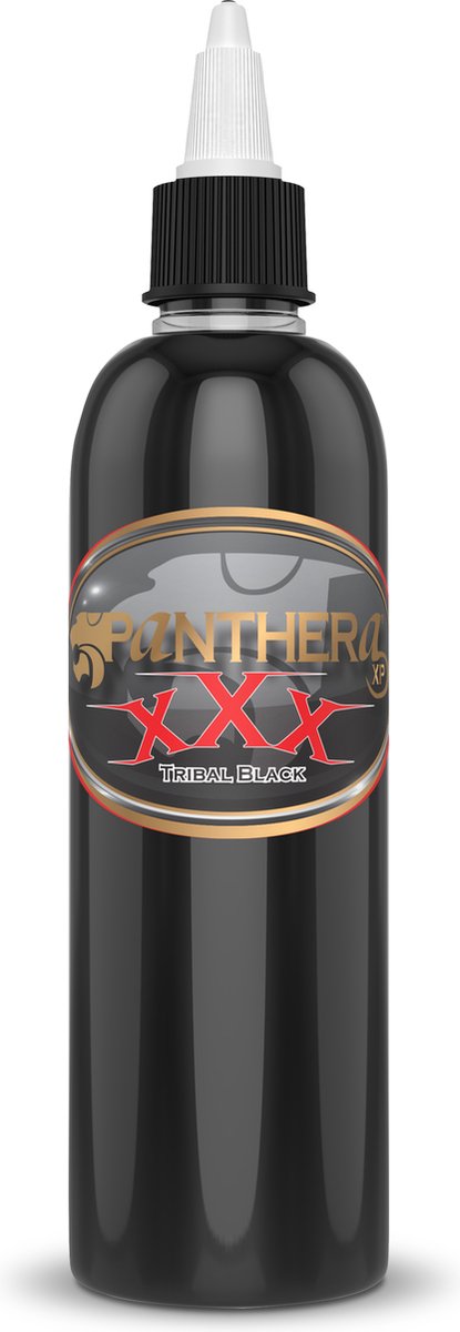 Panthera Ink - Black Tribal XXX 30ml | Premium Professionele Tattoo Inkt | Reach & Vegan | Stick en Poke | Handpoke Tatoeage Inkt | Tattoo set | PMU | Permanente Make-up | Geschikt voor Machine Cartridges & Needles | Liner | Shader