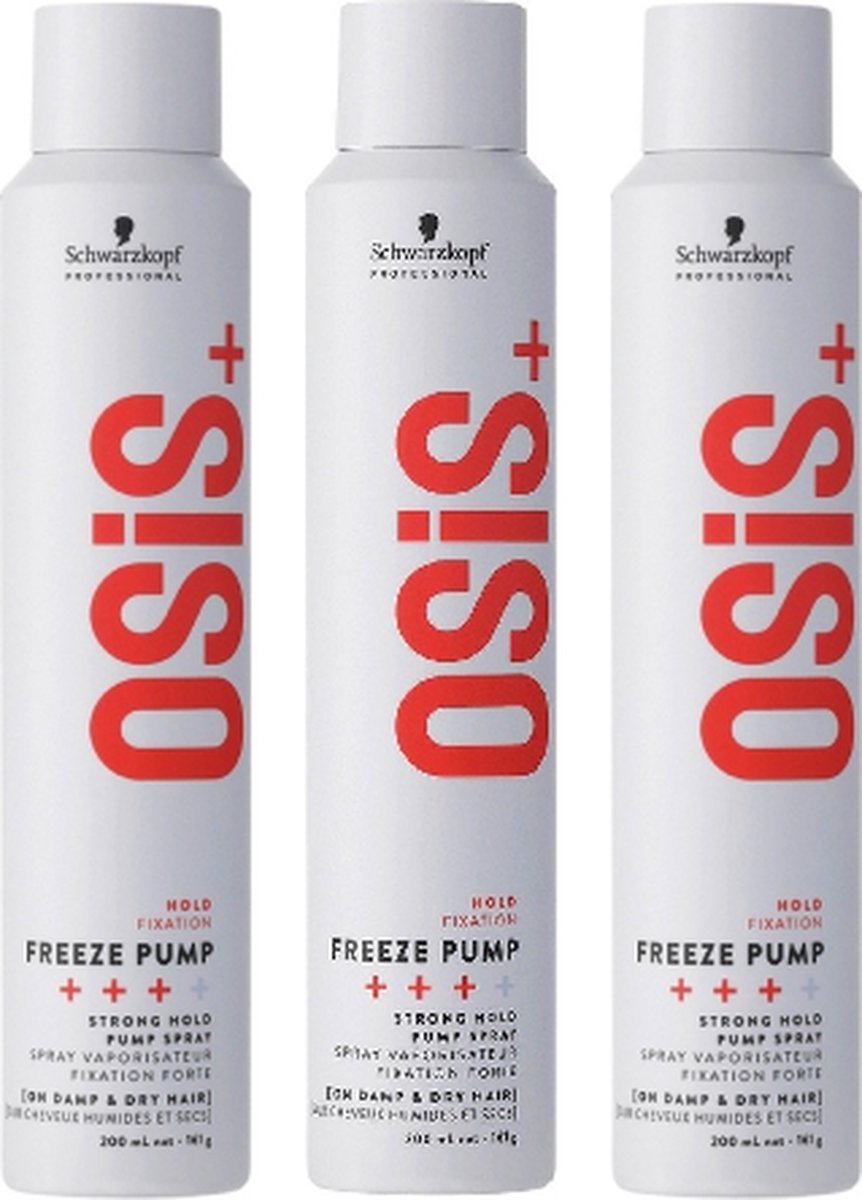 Schwarzkopf Professional OSiS+ Freeze Pump Hold Haarspray - voordeelverpakking - 3 x 200ml