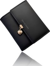 Portefeuille femme noir Sophie avec compartiment à monnaie - portefeuille en cuir artificiel avec coeur par Sophie Siero