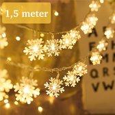 LED Kerstverlichting Sneeuwvlokken - 1.5 m - 10 sterren - Warm Wit - Kerstverlichting Binnen en Buiten - Kerstversiering - Lichtslinger - Kerst - Kerstdecoratie