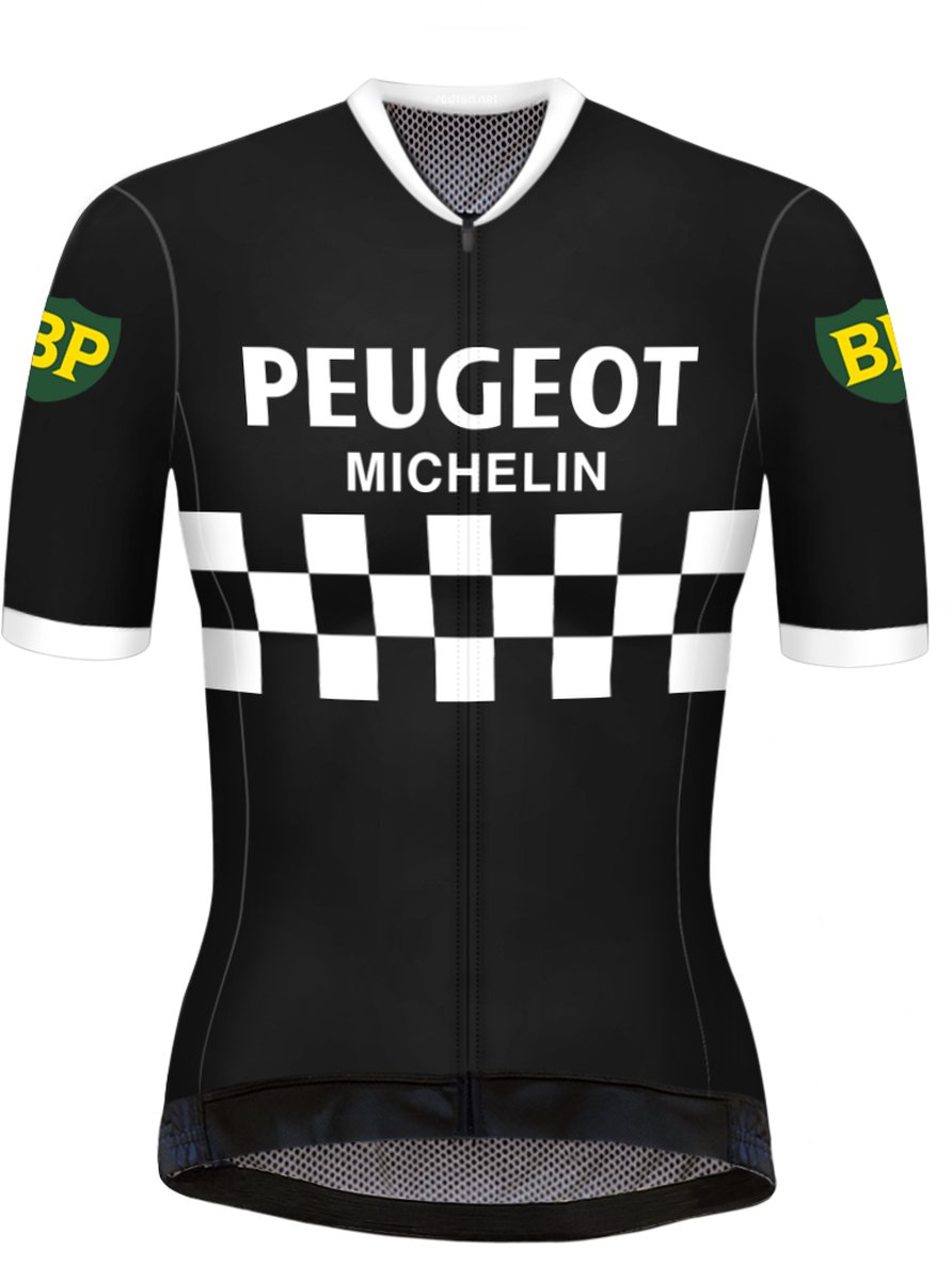 Retro Dames Wielershirt Peugeot Zwart/Wit - REDTED - M