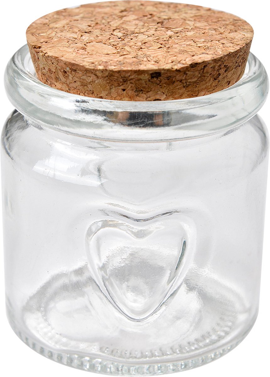 Clayre & Eef Voorraadpot Ø 6x7 cm Transparant Glas