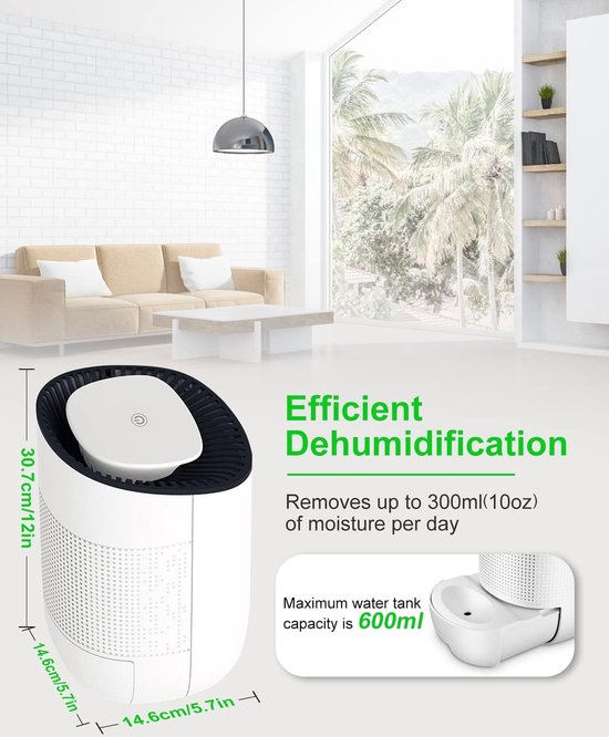 Dehumidifier 1200 ml Portable Household Dehumidifier Automatic Shut Off Energy Saving Moisture and Mold