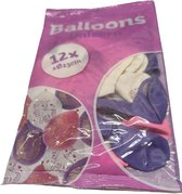 Ballonnen Unicorn / Eenhoorn - 12 stuks - Roze / Wit / Paars - 23 cm