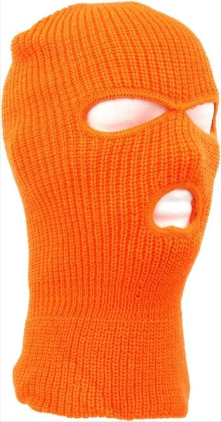 *** Bivakmuts Oranje- Warme muts - Rekbaar - One Size - Balaclava - Motor-3 gaats-face mask-warm-Heble® ***