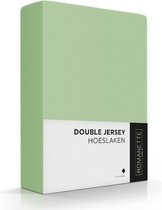 Romanette Zachte Dubbel Jersey Hoeslaken Lits-jumeaux Extra Breed  (200x210/220/230 cm) - Medium Groen