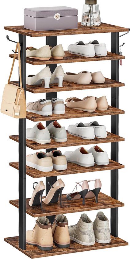 schoenenrek - planken, schoenenstandaard, hoog / schoenenorganizer ruimtebesparend, multifunctioneel,28D x 50W x 113H centimeter