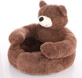 Le Cava Hondenbed Knuffelbeer Donkerbuin - Comfortabel Zacht Bed 45 cm voor Huisdieren - Geschikt voor Kleine Honden en Katten