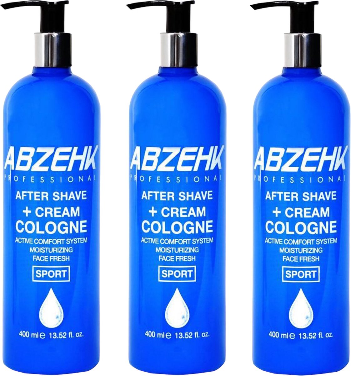 Abzehk After Shave + Cream Cologne Sport 400ml - 3 stuks
