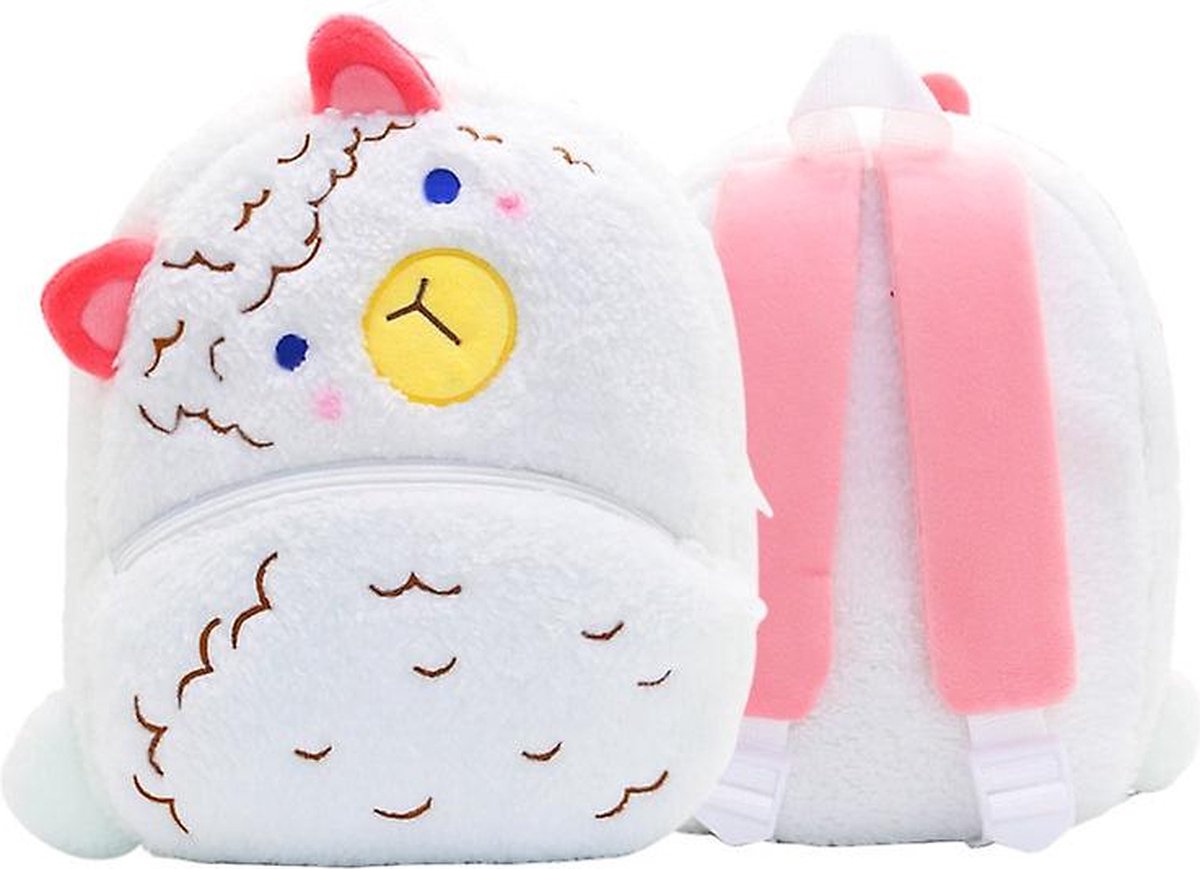 BoefieBoef Alpaca Peuter Rugzak/Rugtas -Schattige Dieren Kinder Rugtas 0-5 Jaar - Baby Backpack voor Peuterspeelzaal / Kerst Cadeau - Ideaal voor Peuters & Kleuters - Wit Lama
