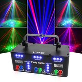 YPE x YourPartyEquipment - Effet de lumière disco - Laser de fête - Lampe disco - Laser Ultra Party avec 21 sorties - Lasers, LED et effet Stroboscope - Télécommande, contrôle du son et support DMX