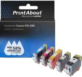 PrintAbout - Inktcartridge / Alternatief voor de Canon PGI-5BK / 5 Kleruen