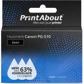 PrintAbout huismerk Inktcartridge PG-510 Zwart geschikt voor Canon