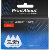PrintAbout huismerk Inktcartridge PFI-1000R Rood geschikt voor Canon