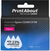 PrintAbout huismerk Inktcartridge C529R/C579R (T01C300) Magenta Hoge capaciteit geschikt voor Epson