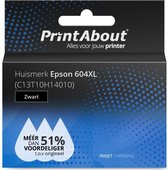 PrintAbout huismerk Inktcartridge 604XL (C13T10H14010) Zwart Hoge capaciteit geschikt voor Epson