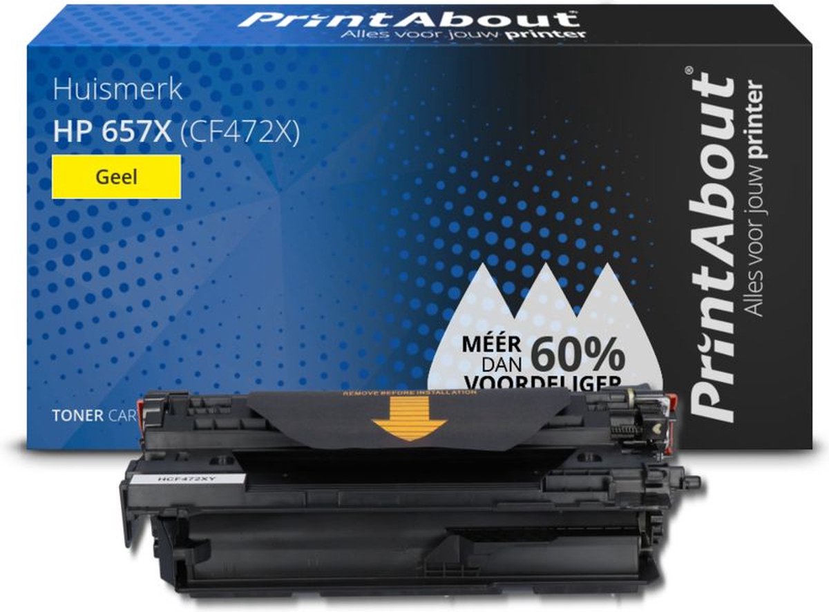 PrintAbout huismerk Toner 657X (CF472X) Geel Hoge capaciteit geschikt voor HP