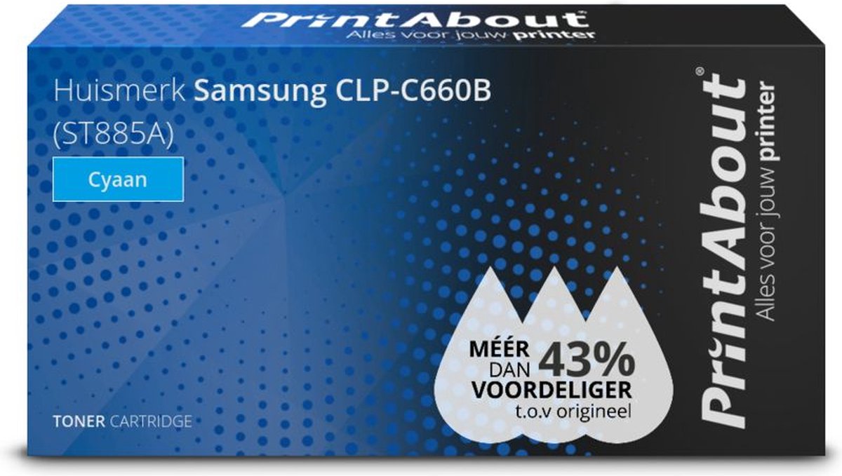 PrintAbout CLP-C660B toner cyaan compatible voor Samsung